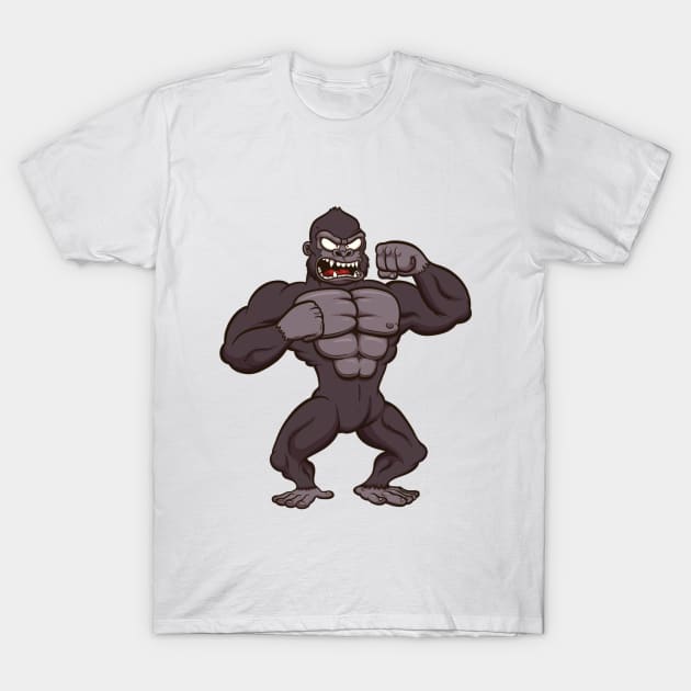 Angry Gorilla Beating His Chest T-Shirt by TheMaskedTooner